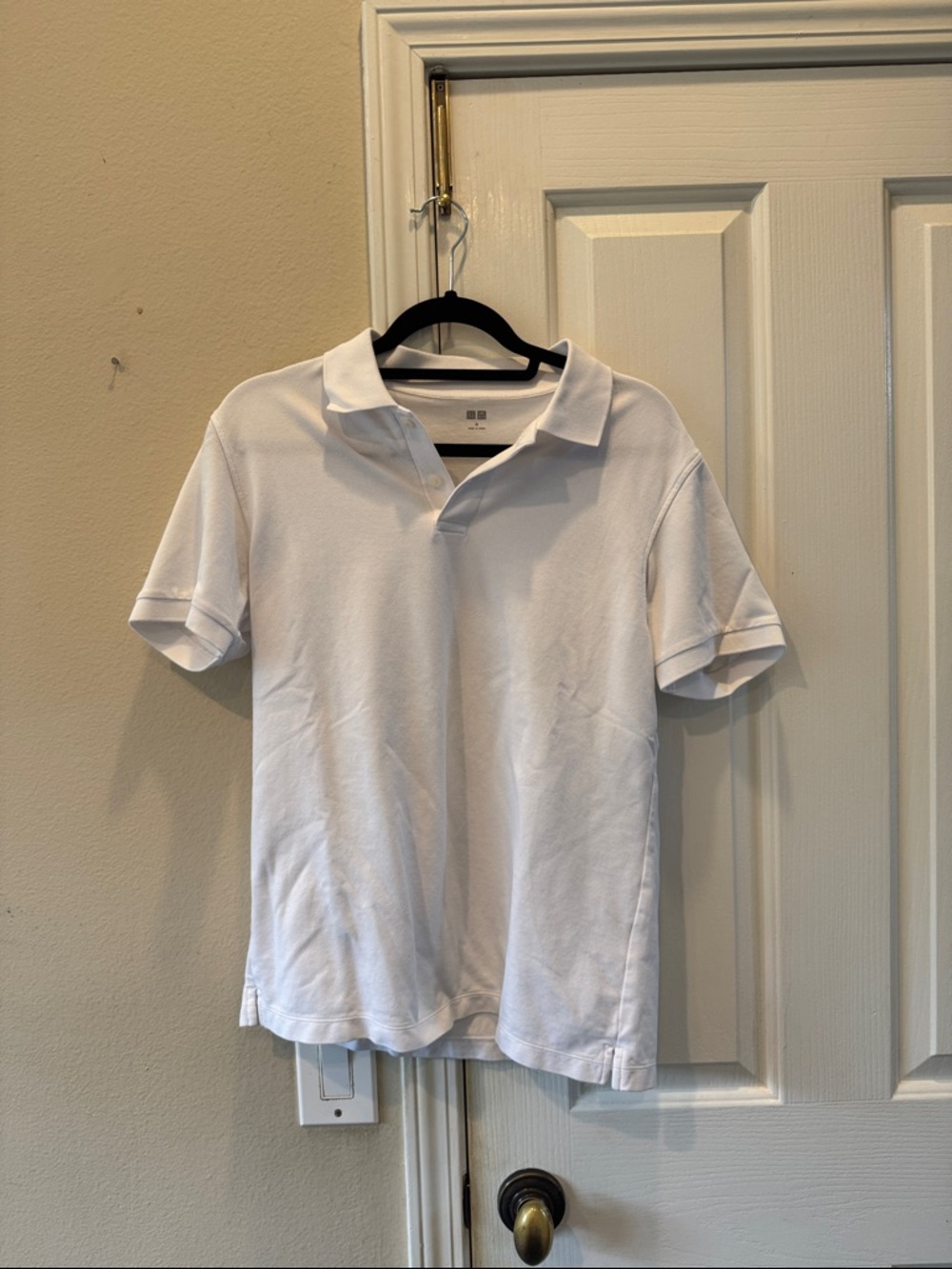 Medium- Classic White Men's Polo Shirt